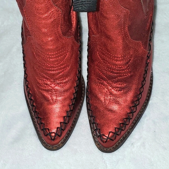 Jeffrey Campbell Metallic Western Ankle Boots Size 7 - Picture 11 of 16